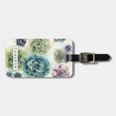 Étiquette À Bagage Groupe de Succulents (Devant horizontal)