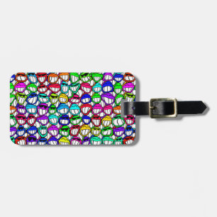 ÉTIQUETTE À BAGAGE GROUPE D'FACES COOL