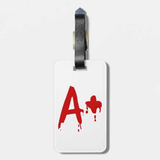 Étiquette À Bagage Groupe sanguin A+ Positif #Hôpital d'horreur (Dos Vertical)