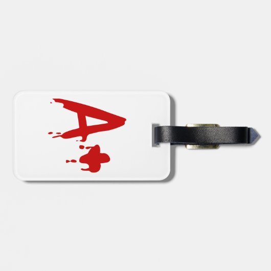 Étiquette À Bagage Groupe sanguin A+ Positif #Hôpital d'horreur (Dos horizontal)