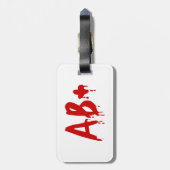Étiquette À Bagage Groupe sanguin AB+ Positif #Hôpital d'horreur (Dos Vertical)