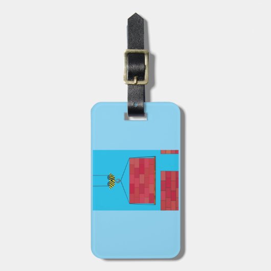 Étiquette À Bagage Grue de construction Levant mur de brique (Devant Vertical)