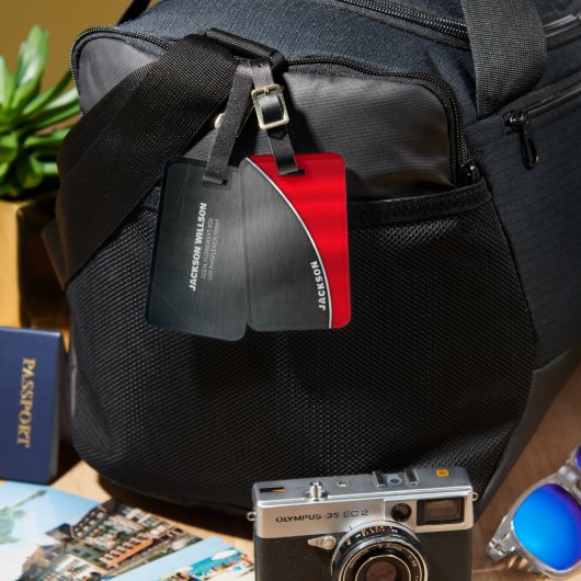 Étiquette À Bagage Grunge Arrière - plans métalliques (Recto & Verso)