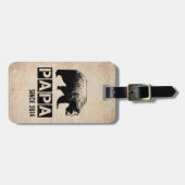 Étiquette À Bagage Grunge Papa Ours Papa Année De La Patrie (Devant horizontal)