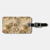 Étiquette À Bagage Grunge Rustic Steampunk Horloge (2) (Devant horizontal)