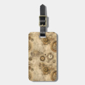 Étiquette À Bagage Grunge Rustic Steampunk Horloge (2) (Devant Vertical)