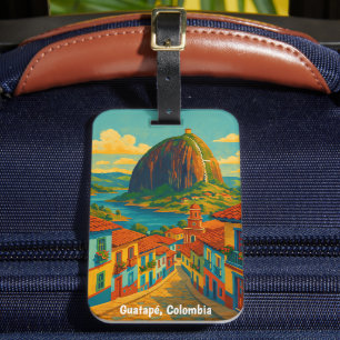 Étiquette À Bagage Guatape coloré El Penol Rock Colombie