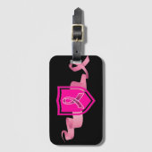 Étiquette À Bagage Guerrier du cancer du sein (Devant Vertical)