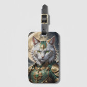 Étiquette À Bagage Guerrier épique de chat blindé (Devant Vertical)