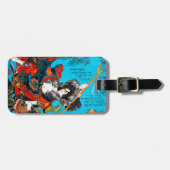 Étiquette À Bagage Guerrier samouraï antique japonais oriental frais (Devant horizontal)