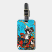 Étiquette À Bagage Guerrier samouraï antique japonais oriental frais (Devant Vertical)