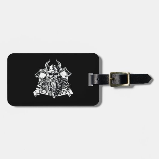 Étiquette À Bagage Guerrier viking barbu (Devant horizontal)