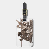 Étiquette À Bagage Guerriers de Manga d'imaginaire (Devant Vertical)