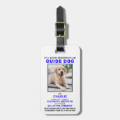 Étiquette À Bagage Guide personnalisé Dog Service Chien Badge photo (Devant Vertical)