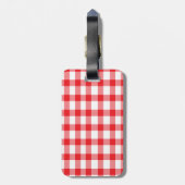 Étiquette À Bagage Guingan rouge (Dos Vertical)