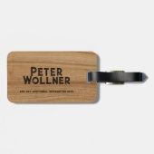 Étiquette À Bagage Guitare acoustique Bois Rustique Nom de la cagnott (Dos horizontal)