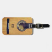 Étiquette À Bagage Guitare avec (ou sans) vos initiales (Devant horizontal)