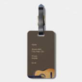 Étiquette À Bagage Guitare avec (ou sans) vos initiales (Dos Vertical)