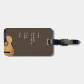 Étiquette À Bagage Guitare avec (ou sans) vos initiales (Dos horizontal)