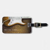 Étiquette À Bagage Guitare électrique grunge en métal frais (Devant horizontal)