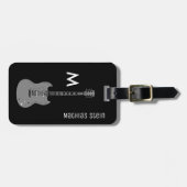 Étiquette À Bagage Guitare électrique, voyageur musicien (Devant horizontal)