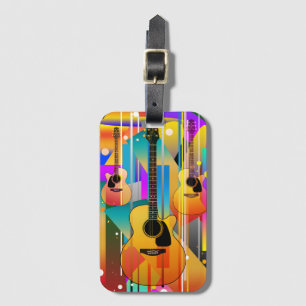 Étiquette À Bagage Guitare géométrique contemporaine moderne