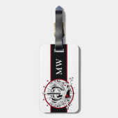 Étiquette À Bagage Guitare Monogramme Musicien Rocker Rock & Roll Mus (Dos Vertical)