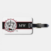 Étiquette À Bagage Guitare Monogramme Musicien Rocker Rock & Roll Mus (Dos horizontal)