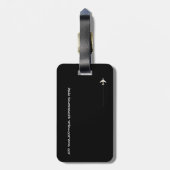 Étiquette À Bagage guitare noire et blanche, voyage guitariste (Dos Vertical)