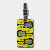 Étiquette À Bagage Guitares colorées Mardi Gras (Devant Vertical)