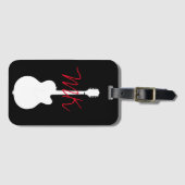 Étiquette À Bagage guitariste (guitarplayer) cool simple noir (Devant Horizontal)