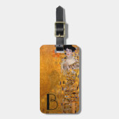 Étiquette À Bagage Gustav Klimt Adele Portrait Monogramme (Devant Vertical)