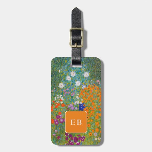 Étiquette À Bagage Gustav Klimt - Jardin des fleurs (Devant Vertical)