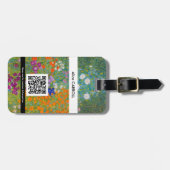 Étiquette À Bagage Gustav Klimt - Jardin des fleurs - Code QR (Devant horizontal)