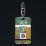 Étiquette À Bagage Gustav Klimt - Jardin des fleurs - Code QR<br><div class="desc">Jardin aux fleurs - Gustav Klimt en 1905-1907</div>