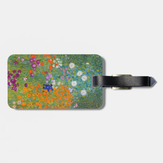 Étiquette À Bagage Gustav Klimt - Jardin des fleurs - Code QR (Dos horizontal)