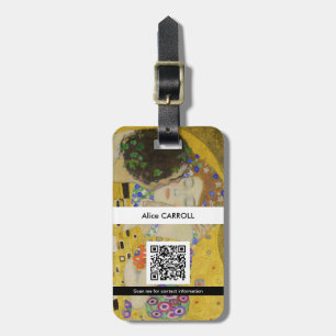 Étiquette À Bagage Gustav Klimt - Le baiser - Code QR