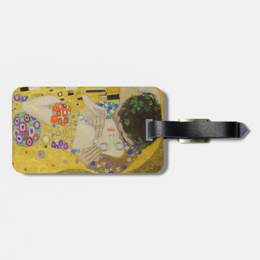 Étiquette À Bagage Gustav Klimt - Le baiser - Code QR (Dos horizontal)