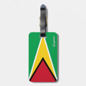 Étiquette À Bagage Guyana Balises, drapeau patriotique Guyana (Dos Vertical)