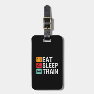 Étiquette À Bagage Gymnase Motivation Exercice Fitness Manger Sleep T