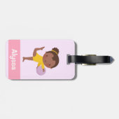 Étiquette À Bagage Gymnaste mignonne fille avec balle personnalisée (Dos horizontal)