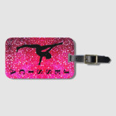 Étiquette À Bagage Gymnastique Coeurs flottants (Devant Horizontal)