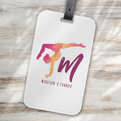 Étiquette À Bagage Gymnastique Papeterie | Pose initiale de monogramm