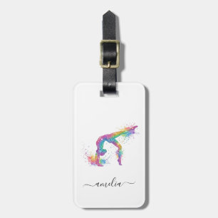 Étiquette À Bagage Gymnastique Personnalisée Paillettes