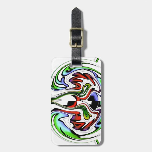 Étiquette À Bagage Hakuna Matata avec tourbillon et dégradations Abst (Devant Vertical)