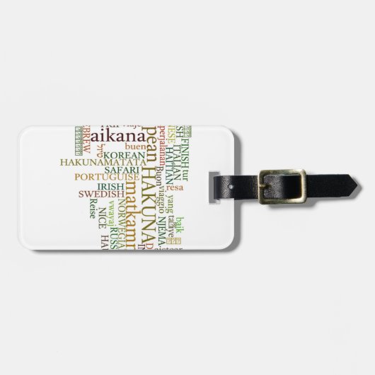 Étiquette À Bagage Hakuna Matata Global Word Cloud Art (Devant horizontal)