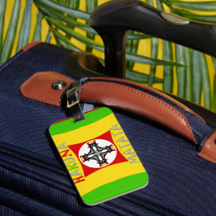Étiquette À Bagage Hakuna Matata Rasta Couleur Rouge Vert Doré