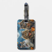 Étiquette À Bagage Halloween chats de Sibérie Éffrayant (Dos Vertical)