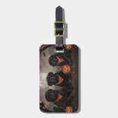 Étiquette À Bagage Halloween de Terre-Neuve Éffrayant (Devant Vertical)