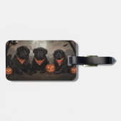 Étiquette À Bagage Halloween de Terre-Neuve Éffrayant (Dos horizontal)